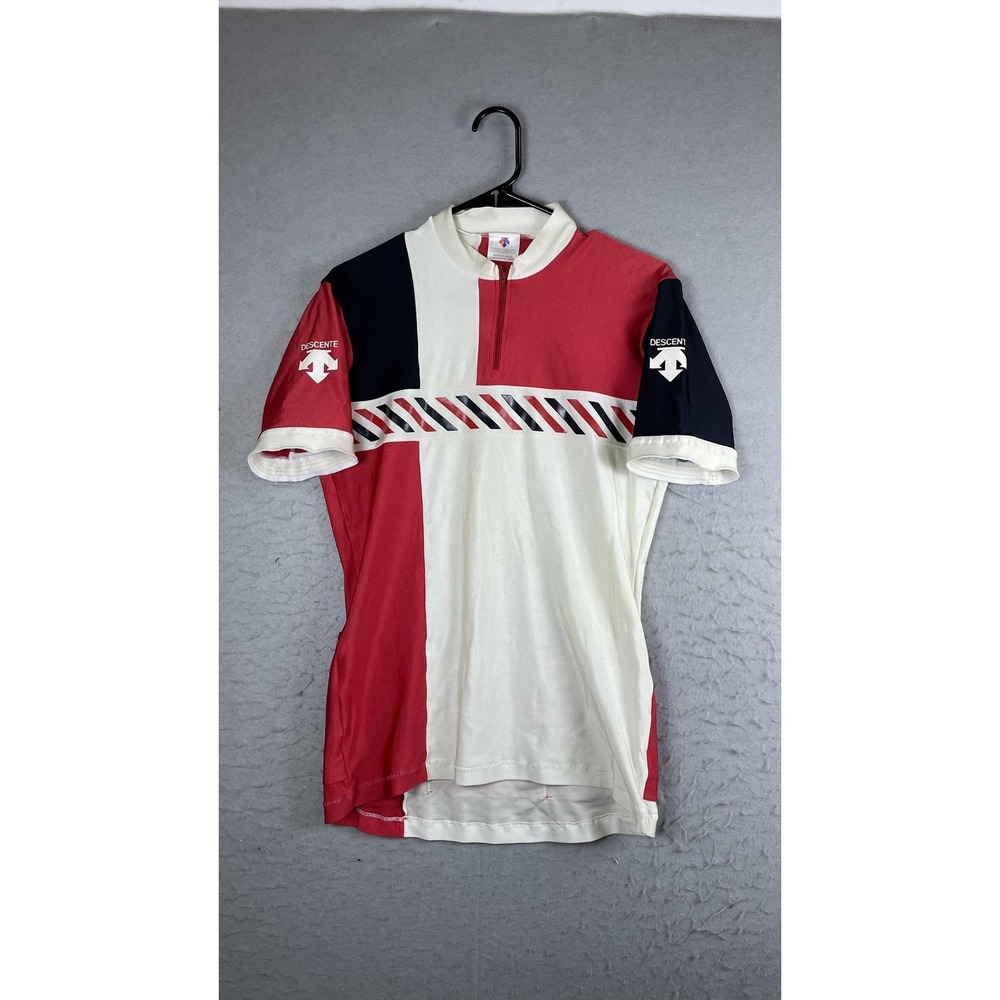 Vintage Descente‎ Cycling Jersey Mens Medium Multicolor 1/4 Zip Bike Shirt